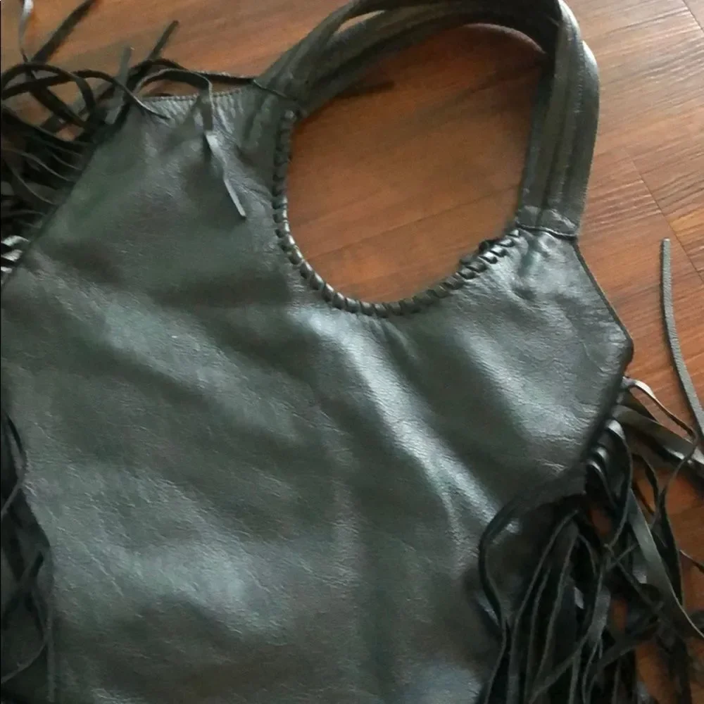 NEW Jennifer Haley Black Fringe Shoulder Bag Real